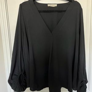 A Beautiful Soul V Neck Black Dress Shirt